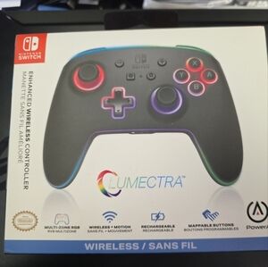 Enhanced Wireless Controller for Nintendo Switch - Black with RGB Accents